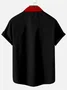 Royaura® Retro Christmas Bowling Striped Print Men's Button Pocket Short-Sleeve Shirt Big & Tall