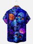 Royaura® Skull Print Men's Button Pocket Short-Sleeve Shirt Big & Tall