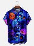 Royaura® Skull Print Men's Button Pocket Short-Sleeve Shirt Big & Tall
