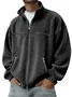 Royaura® Suede Print Men's Zipper Stand Collar Sweatshirt, Zipper Jacket Big & Tall