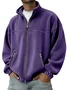 Royaura® Suede Print Men's Zipper Stand Collar Sweatshirt, Zipper Jacket Big & Tall