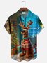 Royaura® Christmas Cartoon Art Print Men's Button Pocket Short-Sleeve Shirt Big & Tall