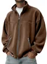 Royaura® Suede Print Men's Zipper Stand Collar Sweatshirt, Zipper Jacket Big & Tall