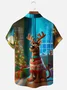 Royaura® Christmas Cartoon Art Print Men's Button Pocket Short-Sleeve Shirt Big & Tall