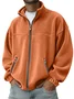 Royaura® Suede Print Men's Zipper Stand Collar Sweatshirt, Zipper Jacket Big & Tall
