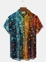 Royaura® Gradient Art Print Men's Button Pocket Short-Sleeve Shirt Big & Tall