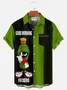 Royaura® Retro Cartoon Bowling Stripe Print Men's Button Pocket Short-Sleeve Shirt Big & Tall