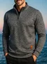 Royaura® Warm Men's Stand Collar Zipper Long Sleeve Sweatshirt Big & Tall