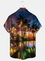 Royaura® Hawaiian Christmas Palm Tree Print Men's Button Pocket Short Sleeve Shirt Big & Tall