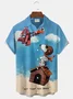 Royaura® Cartoon Print Men's Button Pocket Short-Sleeve Shirt Big & Tall