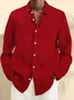 Royaura® Basic Red Christmas Print Men's Button Pocket Long-Sleeve Shirt Big & Tall