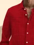 Royaura® Basic Red Christmas Print Men's Button Pocket Long-Sleeve Shirt Big & Tall