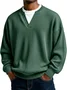Royaura® Ribbed Striped Men's Crew Neck V-Neck Long Sleeve T-Shirt Big & Tall