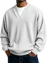 Royaura® Ribbed Striped Men's Crew Neck V-Neck Long Sleeve T-Shirt Big & Tall