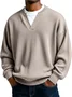 Royaura® Ribbed Striped Men's Crew Neck V-Neck Long Sleeve T-Shirt Big & Tall