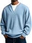 Royaura® Ribbed Striped Men's Crew Neck V-Neck Long Sleeve T-Shirt Big & Tall