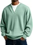 Royaura® Ribbed Striped Men's Crew Neck V-Neck Long Sleeve T-Shirt Big & Tall