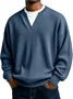 Royaura® Ribbed Striped Men's Crew Neck V-Neck Long Sleeve T-Shirt Big & Tall