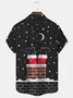 Royaura® Funny Christmas shirts Snowflake Christmas chimney print men's button Hawaiian short-sleeved shirt Big & Tall