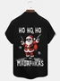 Royaura® Funny Christmas shirts Santa Claus Letter Print Men's Button Hawaiian Short-Sleeve Shirt Big & Tall