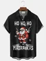 Royaura® Funny Christmas shirts Santa Claus Letter Print Men's Button Hawaiian Short-Sleeve Shirt Big & Tall