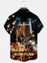 Royaura® Christmas shirts Champagne New Year Print Men's Button Pocket Hawaiian Short-Sleeve Holiday shirts men Shirt Big & Tall