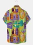 Royaura® Retro TIKI Art Print Men's Button Pocket Hawaiian Short-Sleeve Shirt Big & Tall