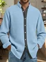 Royaura® Waffle-textured color-blocked men's long-sleeved shirt Big & Tall