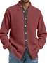 Royaura® Waffle-textured color-blocked men's long-sleeved shirt Big & Tall