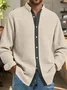 Royaura® Waffle-textured color-blocked men's long-sleeved shirt Big & Tall