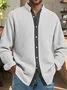 Royaura® Waffle-textured color-blocked men's long-sleeved shirt Big & Tall