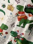 Royaura® Retro Holiday Christmas Dinosaur Print Men's Button Pocket Short Sleeve Shirt Big & Tall