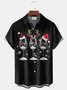 Royaura® Mens Christmas shirts Red wine Christmas Hat Print Men's Button Pocket Short-Sleeved Hawaiian shirt Holiday shirts men Big & Tall