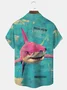 Royaura® Shark Art Print Men's Button Pocket Short-Sleeve Shirt Big & Tall