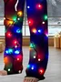 Royaura® Christmas Pants, Lights Print, Men's Trousers Big & Tall