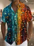 Royaura® Gradient Art Print Men's Button Pocket Short-Sleeve Shirt Big & Tall