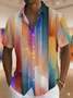 Royaura® Gradient Art Print Men's Button Pocket Short-Sleeve Shirt Big & Tall