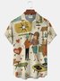 Royaura® Retro Cartoon Valentine's Day Print Men's Button-Down Short-Sleeve Holiday Hawaiian Shirt Big & Tall