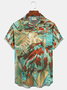 Royaura® Men's Vintage Sunken Broken Mirror oil Painting Texture Print Retro Short Sleeve Shirt Big & Ta
