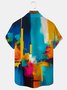 Royaura® Retro Gradient Art Geometric Print Men's Button-Down Short-Sleeve Hawaiian Shirt Big & Tall