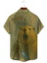 Royaura® Men's Groundhog Day Lightsaber Machine Groundhog Print Retro Short Sleeve Button Down Big & Tall