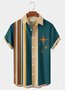 Royaura® Retro Bowling Geometry Print Men's Button-Down Short-Sleeve Hawaiian Shirt Big & Tall