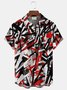 Royaura® Retro Gradient Art Geometric Print Men's Button-Down Short-Sleeve Hawaiian Shirt Big & Tall