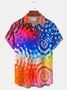 Royaura® Men's Basic Thermoformed water droplet Print Retro Short Sleeve Button Down Big & Tall