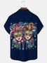 Royaura® Mardi Gras Carnival Mask Print Men's Button-Down Short-Sleeve Holiday Shirt Big & Tall