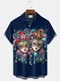 Royaura® Mardi Gras Carnival Mask Print Men's Button-Down Short-Sleeve Holiday Shirt Big & Tall