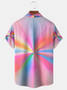 Royaura® Men's Basic Colorful Rays Print Retro Short Sleeve Button Down Big & Tall