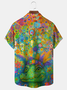 Royaura® Men's Mardi Gras Flower beds Crocodile Print Retro Short Sleeve Shirt Big & Tal