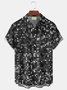 Royaura® Retro Geometric Print Men's Button-Down Short-Sleeved Hawaiian Shirt Big & Tall
