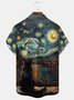Royaura® Retro Artistic Cat Print Men's Button-Down Short-Sleeved Hawaiian Shirt Big & Tall